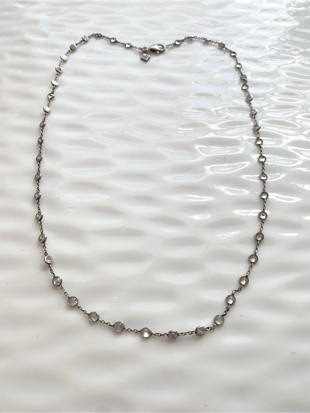 Silpada Sterling and CZ Raindrop Necklace N1962 22” inches - Picture 4 of 6